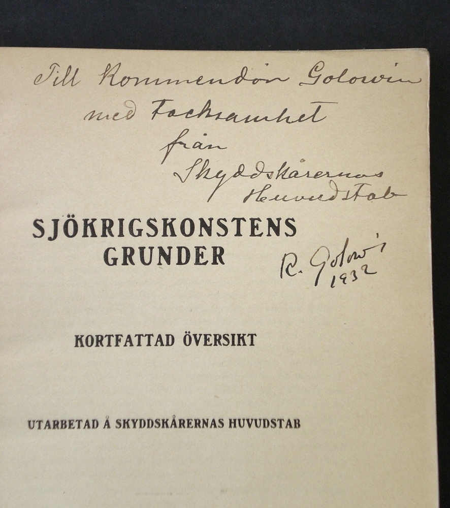 Sjökrigskonstens grunder. Kortfattad översikt utarbetad å Skyddskårernas huvudstab (1926)