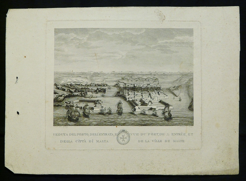 Goupy, Joseph: Veduta del porto dell'entrata, e della città di Malta
