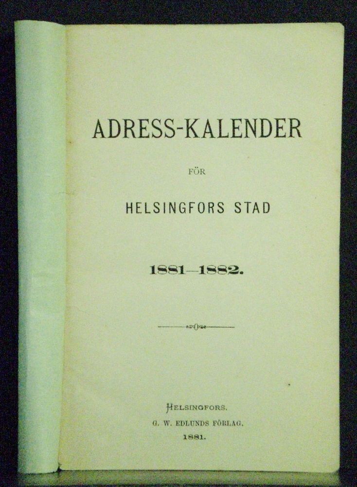 Adress-kalender för Helsingfors stad 1881-1882