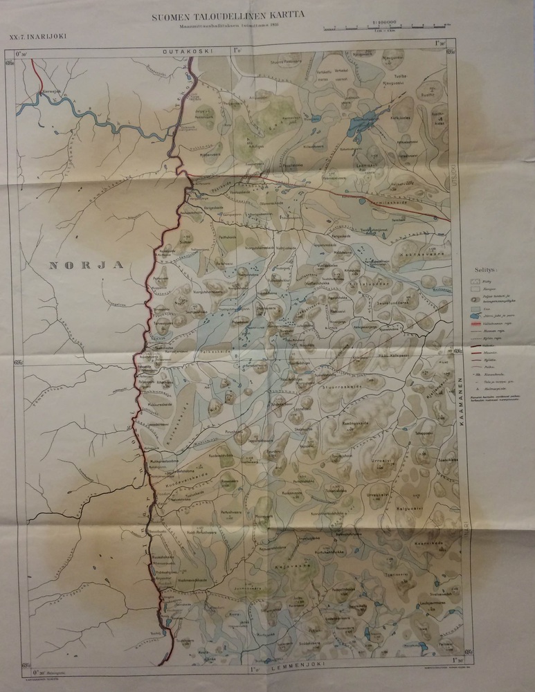 Inarijoki. Suomen taloudellinen kartta (1942)
