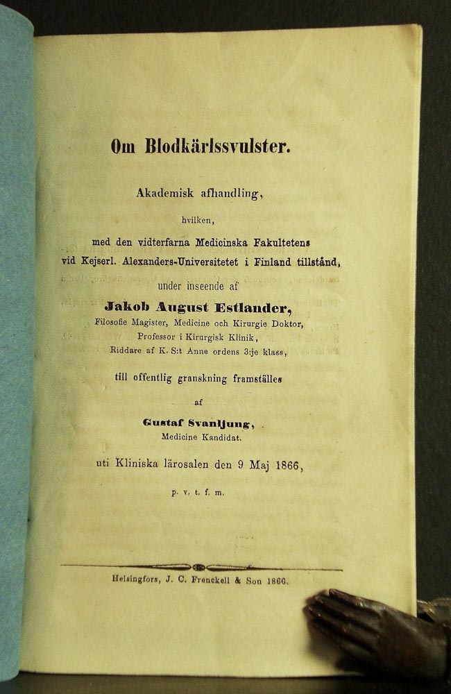 GUSTAF SVANLJUNG Om blodkärlssvulster (1866)