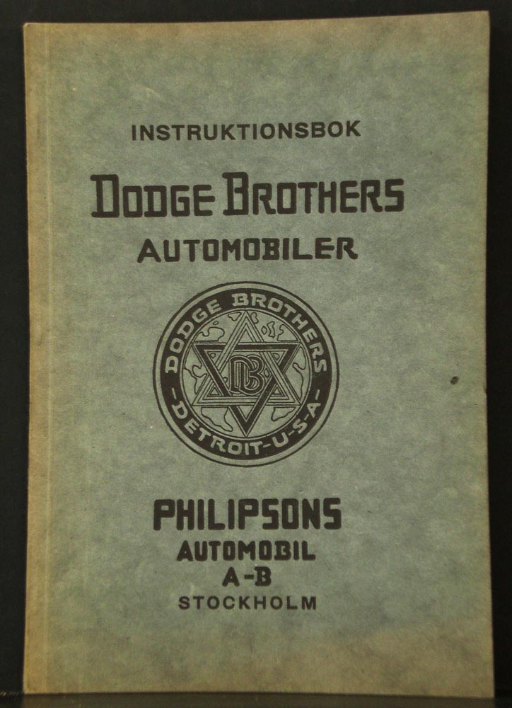 Instruktionsbok Dodge Brothers automobiler (1926)