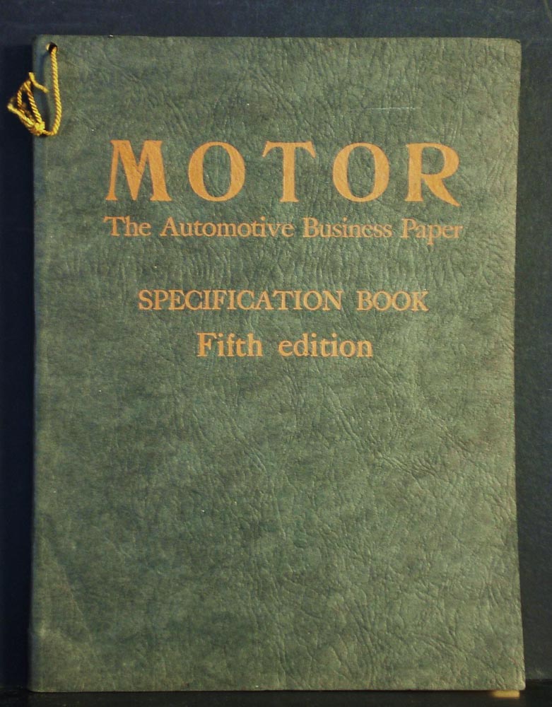 Motor. The Automotive Business Paper. Specification book (1928)