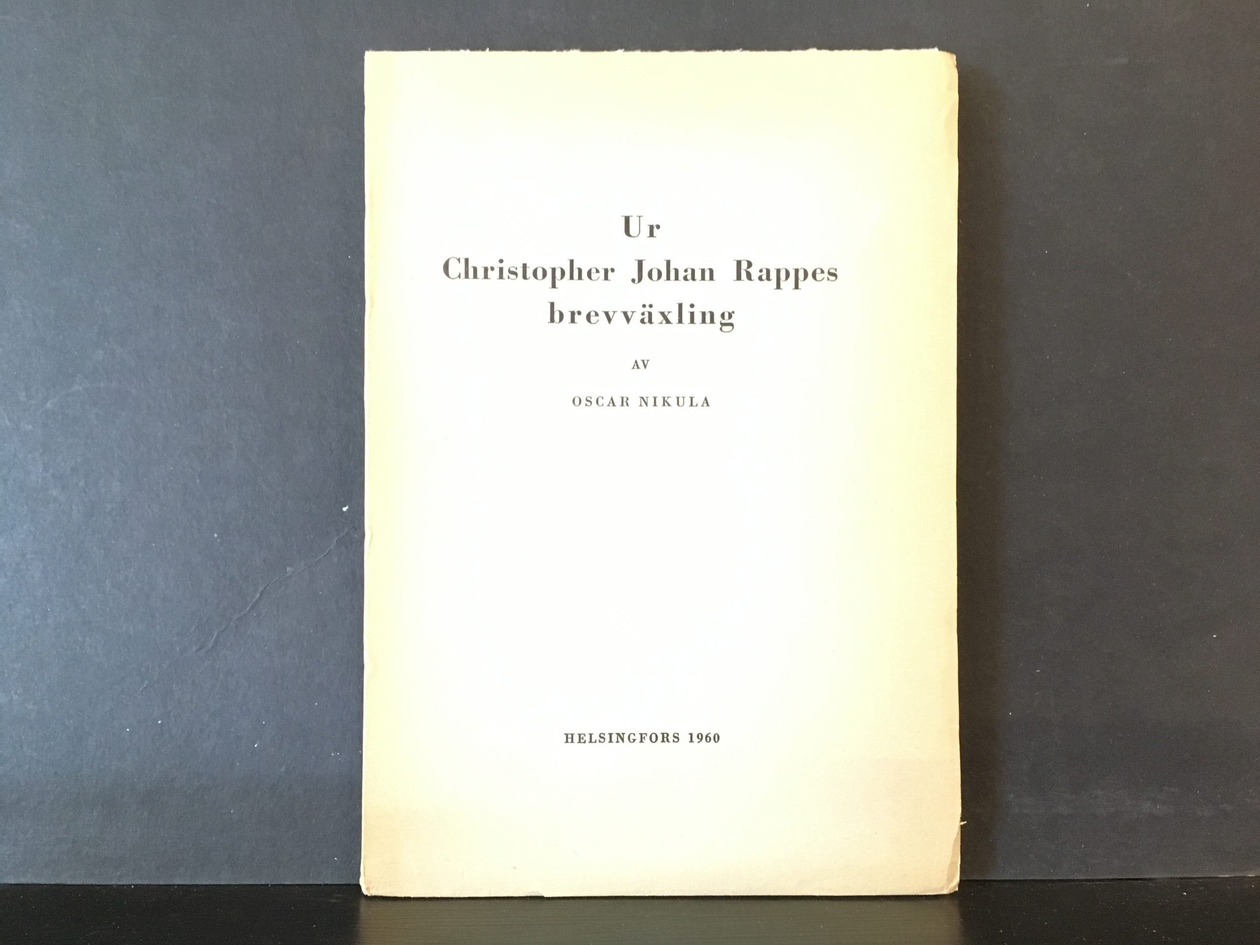 OSCAR NIKULA Ur Christopher Johan Rappes brevväxling (1960)