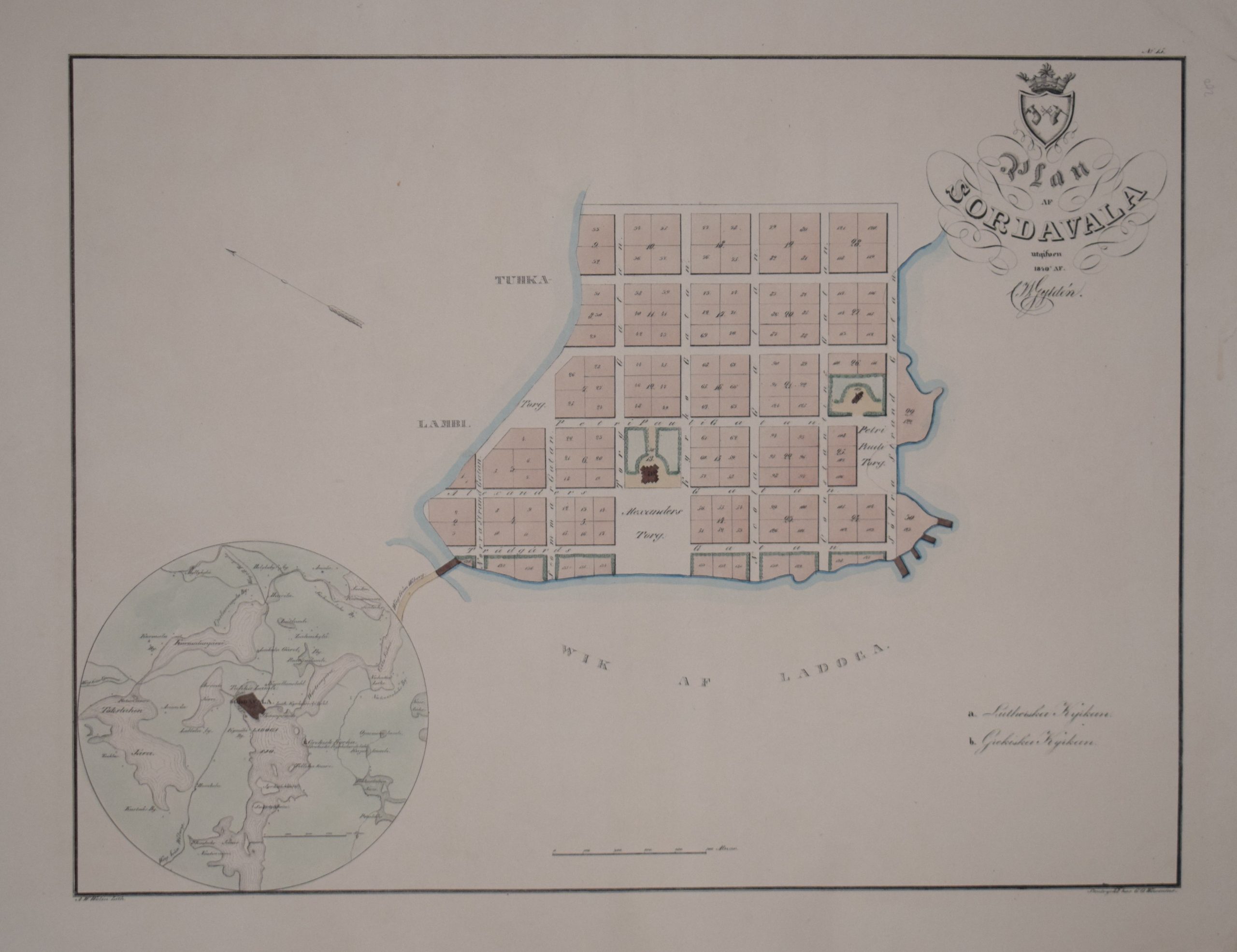 C. W. Gyldén Plan af Sordavala (1840)