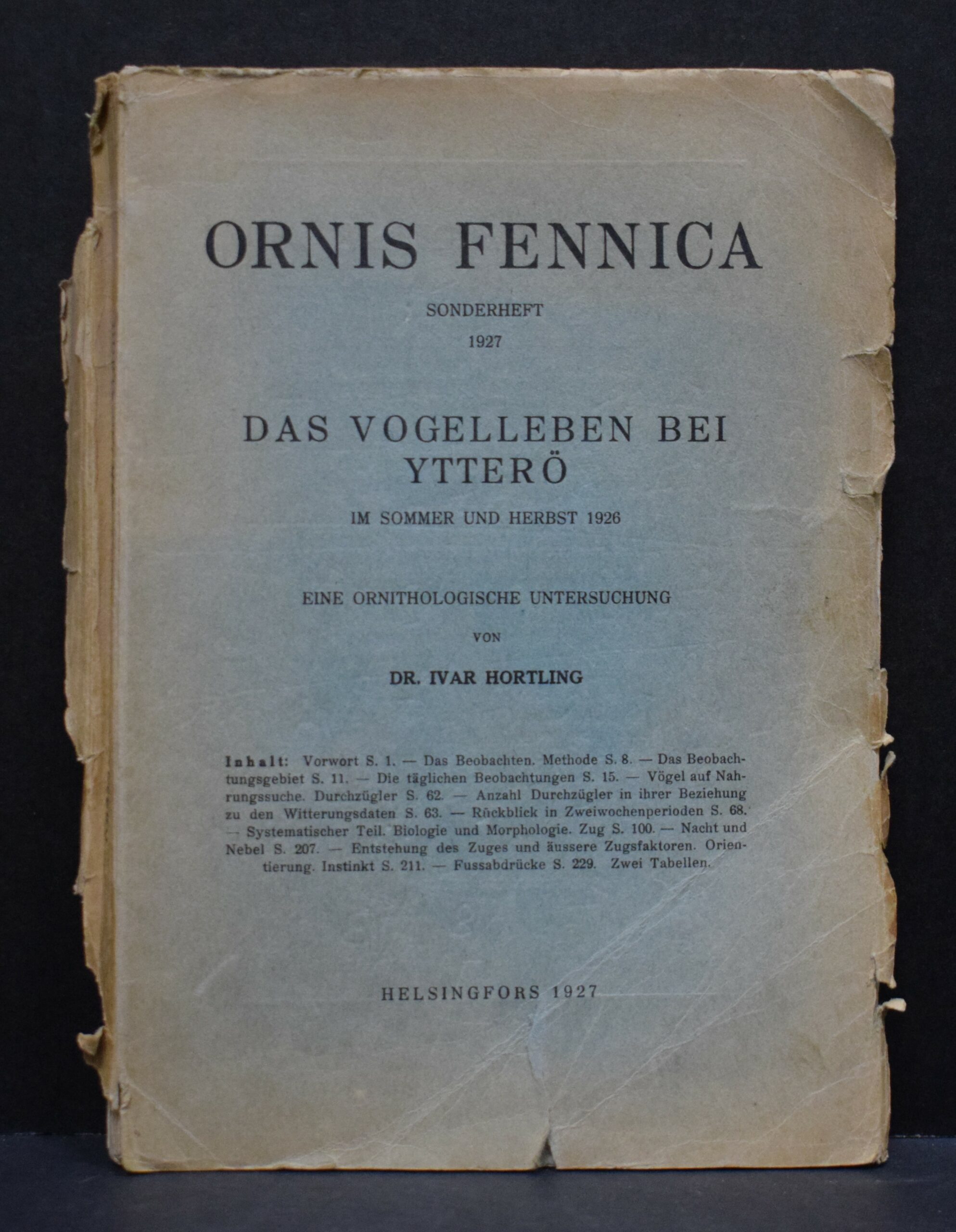 IVAR HORTLING Das Vogelleben bei Ytterö